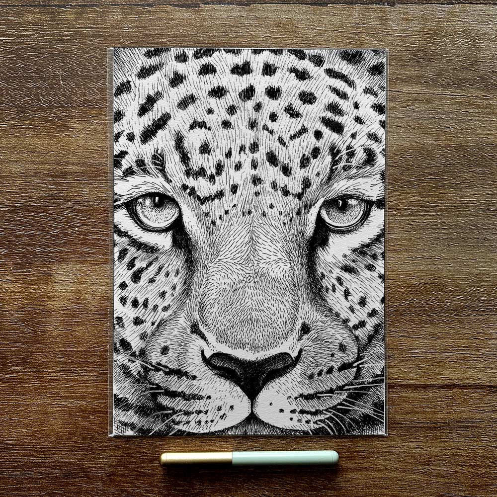 Udsalg - A4 leopard udsnit plakat