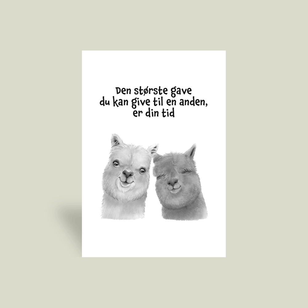 Kort - "Den største gave er din tid."