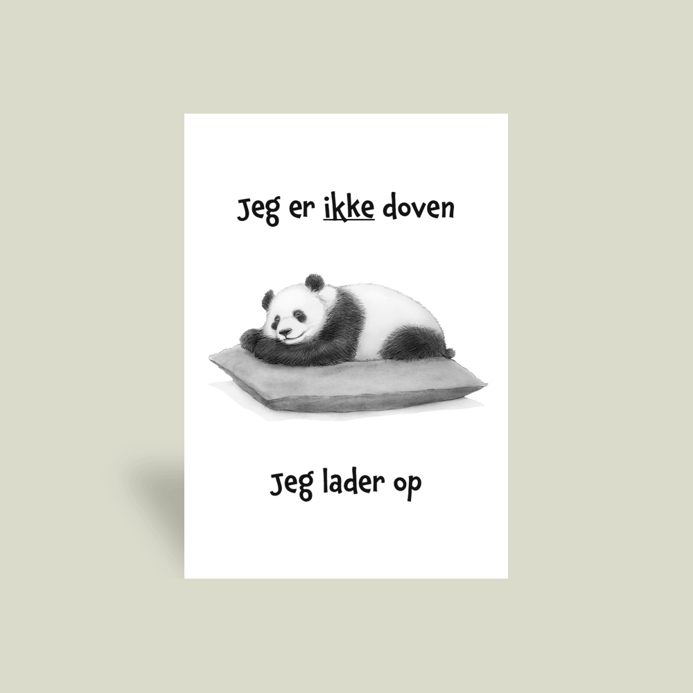 Kort - "Jeg er ikke doven. Jeg lader op."