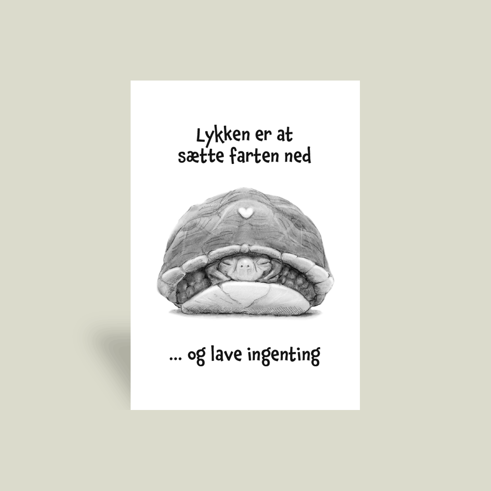 Kort - "Lykken er at sætte farten ned og lave ingenting."