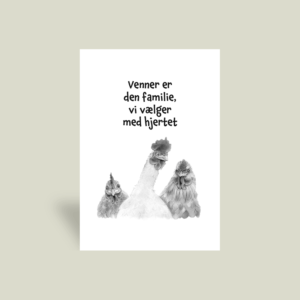 Kort - "Venner er den familie, vi vælger med hjertet."
