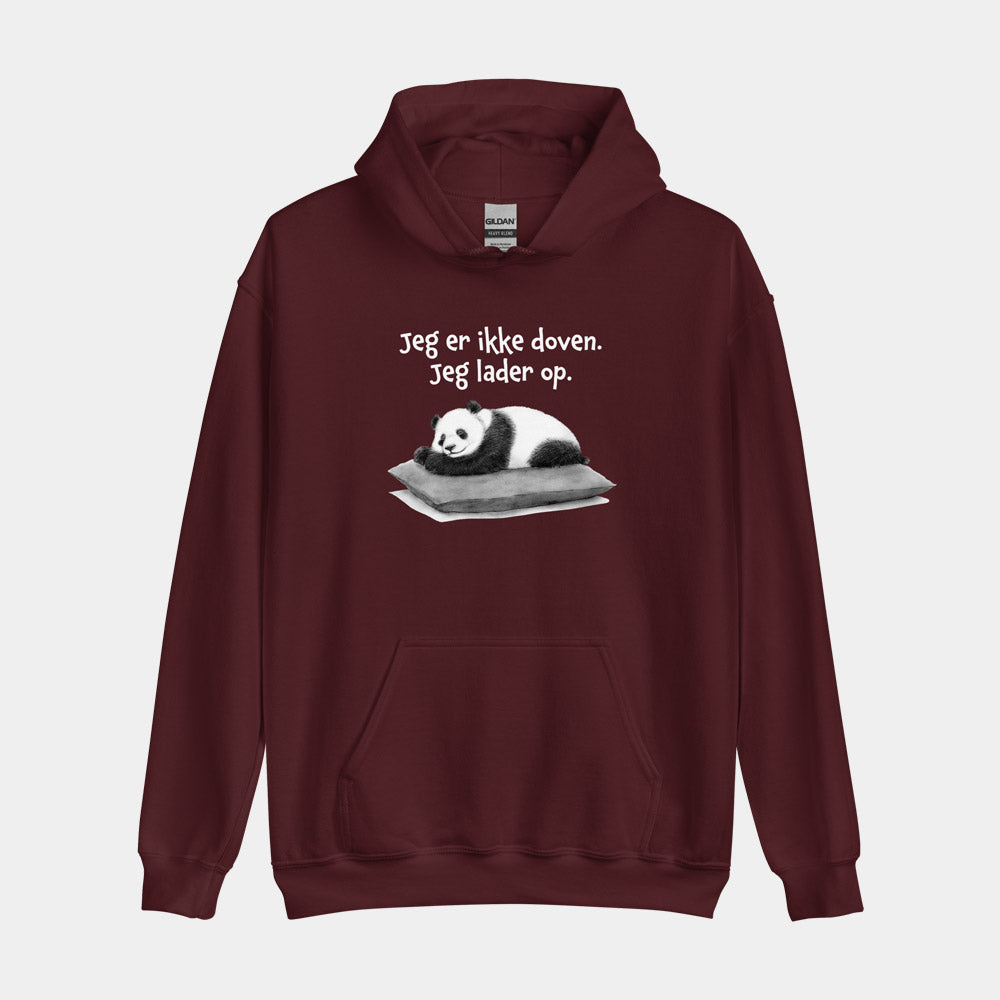 Hoodie med citat - Jeg er ikke doven. Jeg lader op.