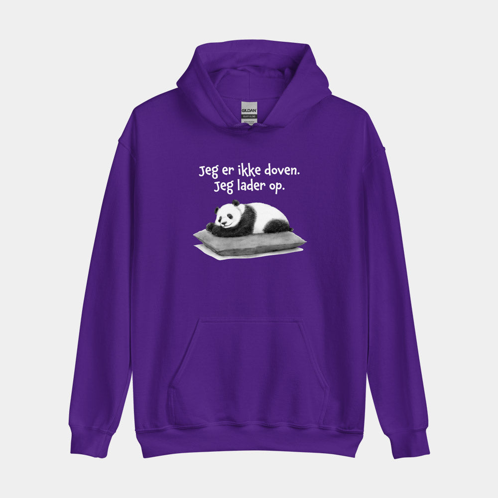 Hoodie med citat - Jeg er ikke doven. Jeg lader op.