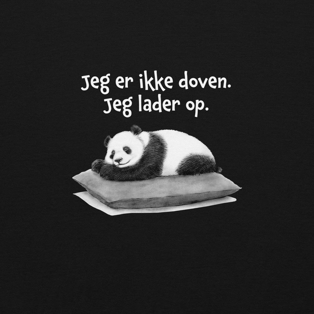 Hoodie med citat: Jeg er ikke doven. Jeg lader op.