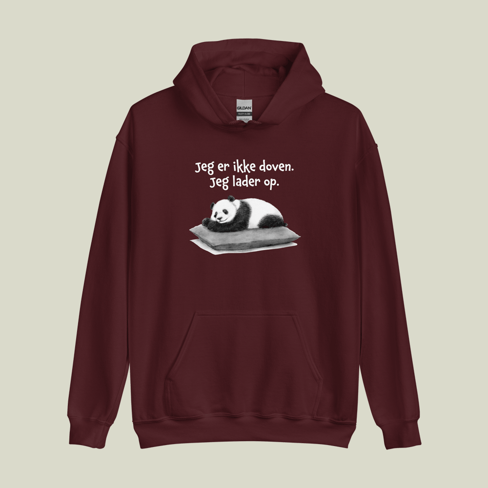Hoodie med citat: Jeg er ikke doven. Jeg lader op.