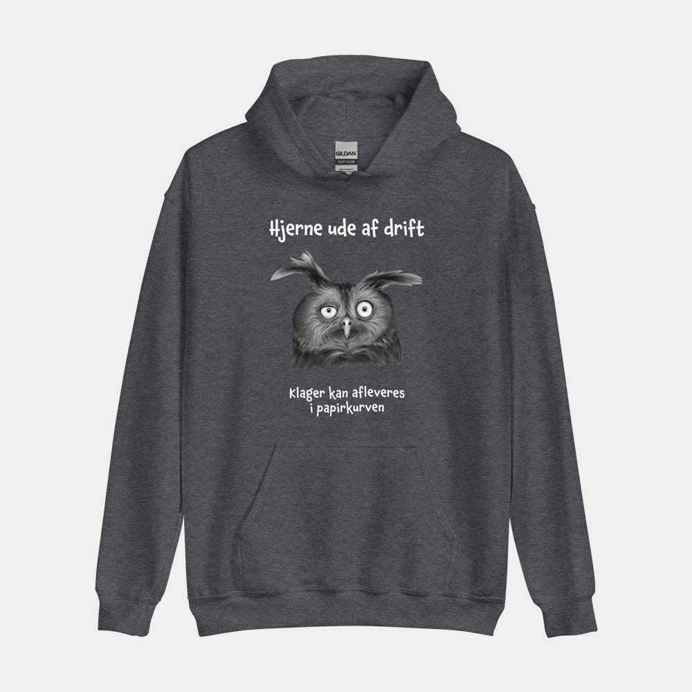 Hoodie med citat - "Hjerne ude af drift"