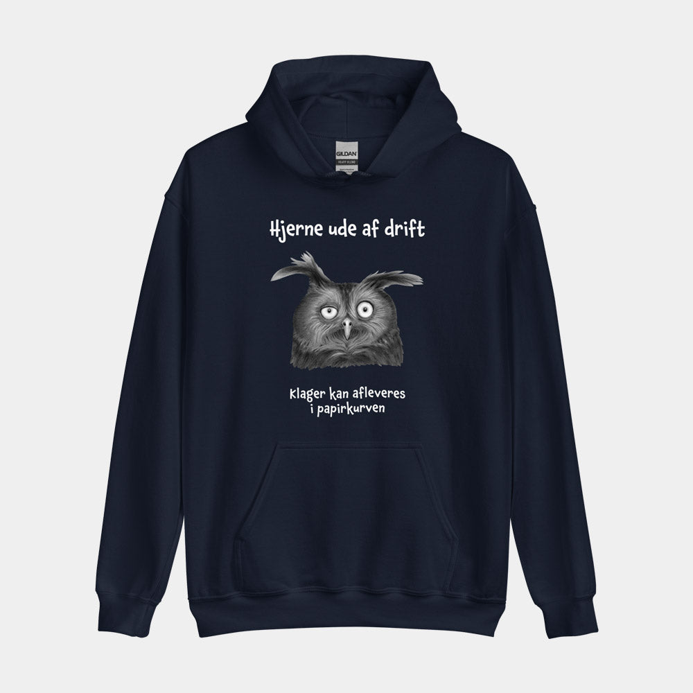 Hoodie med citat - "Hjerne ude af drift"