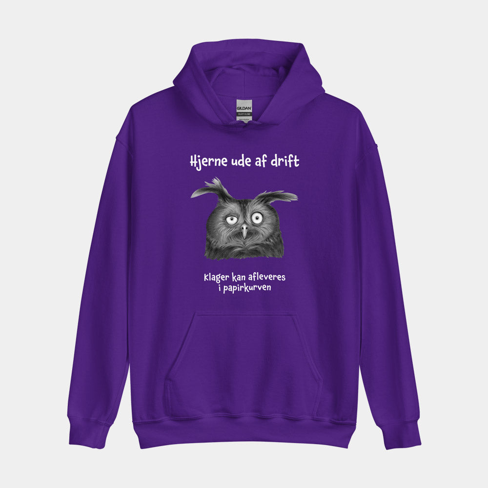 Hoodie med citat - "Hjerne ude af drift"