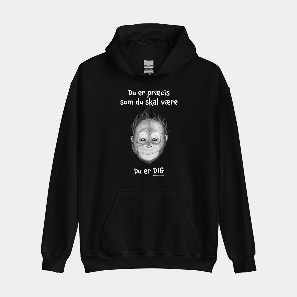 Hoodie med citat - "Du er præcis som du skal være"