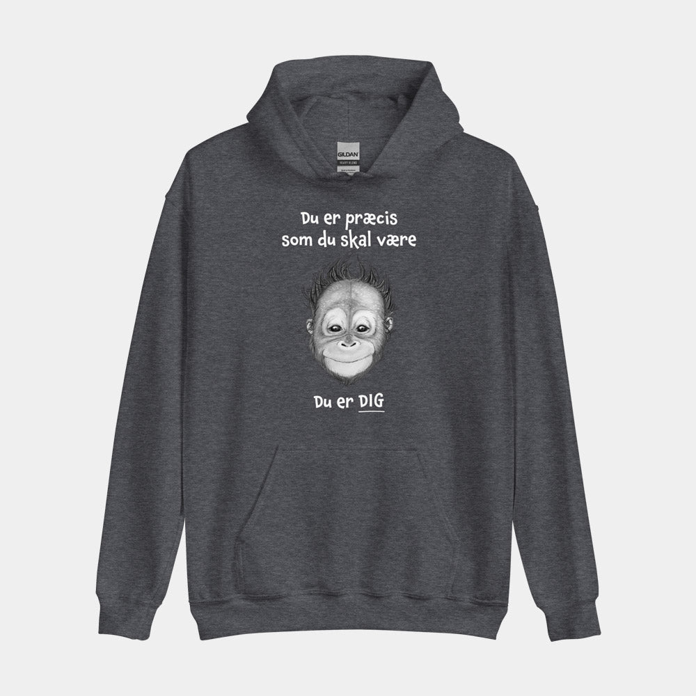 Hoodie med citat - "Du er præcis som du skal være"