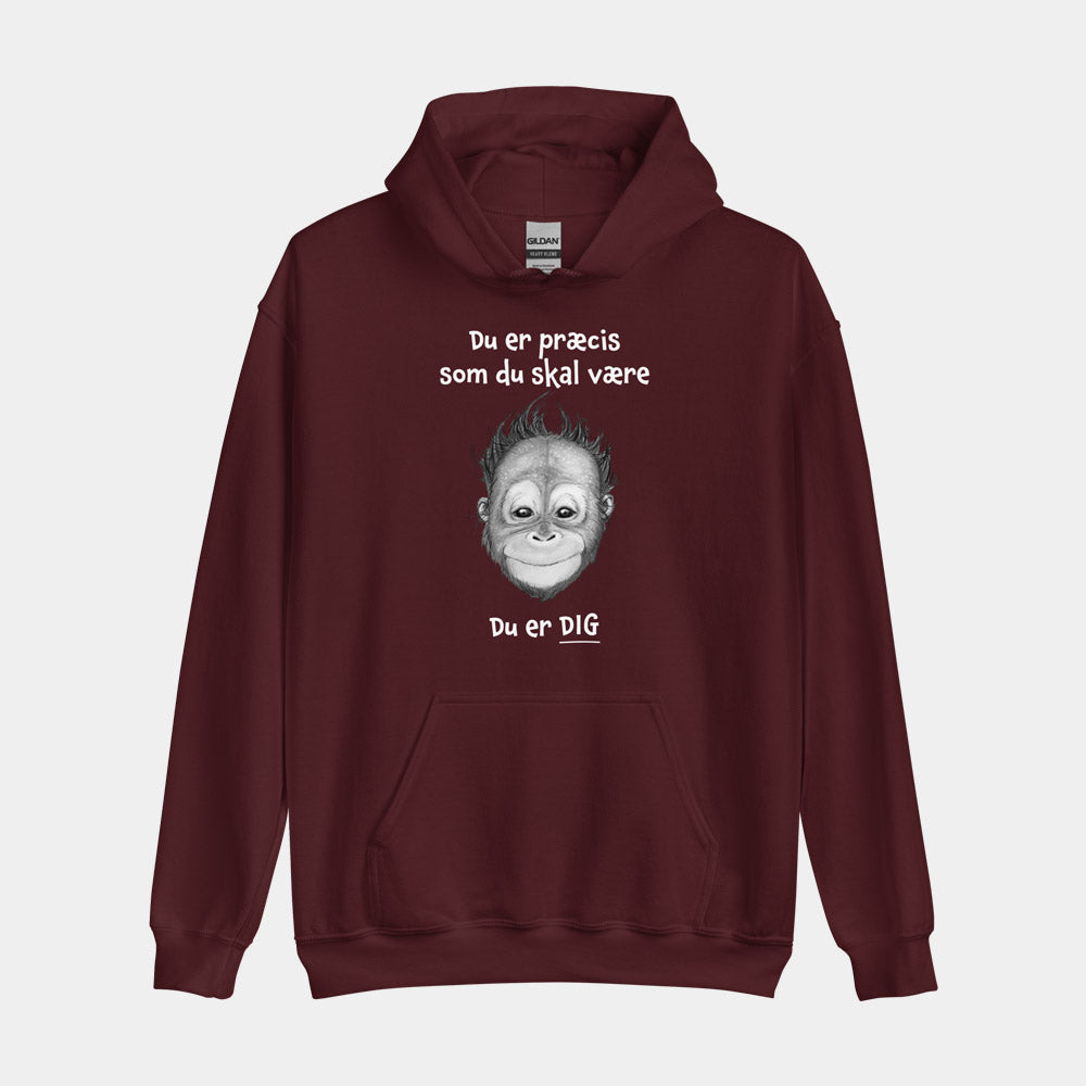 Hoodie med citat - "Du er præcis som du skal være"