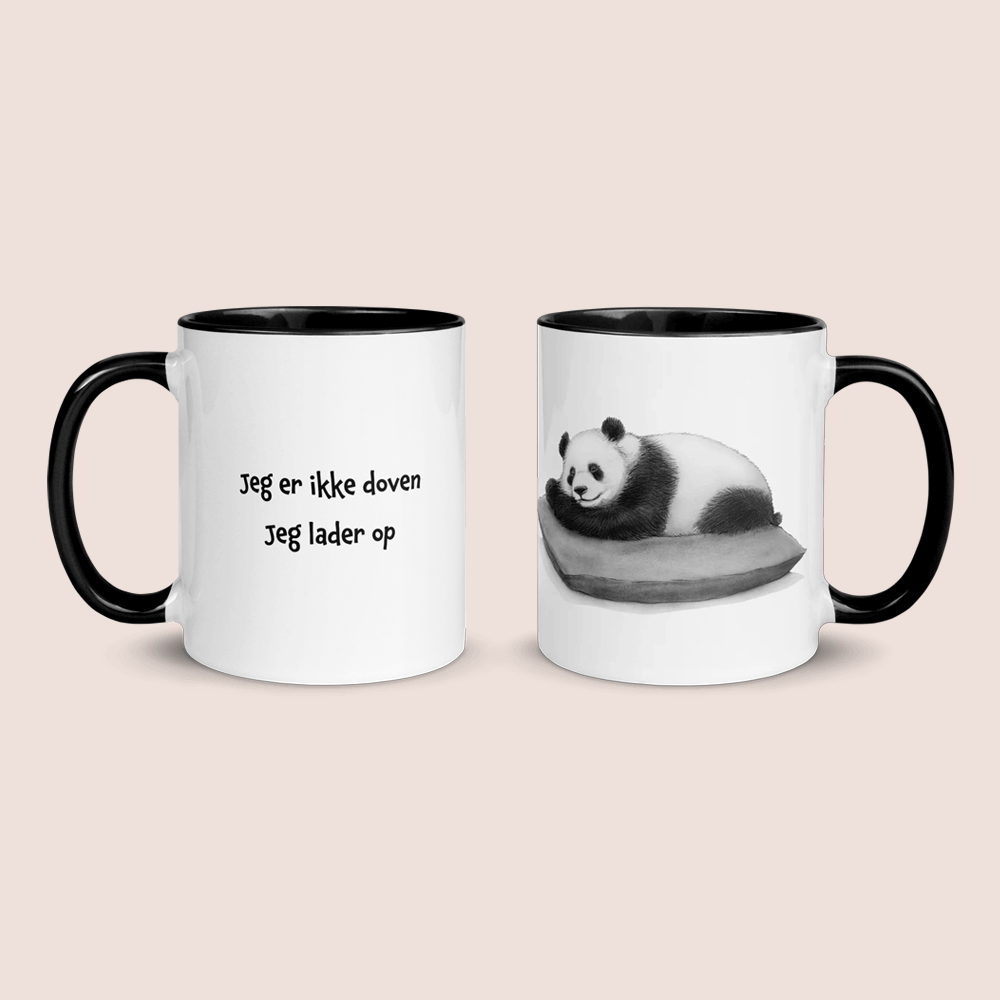 "Jeg er ikke doven. Jeg lader op!" - krus