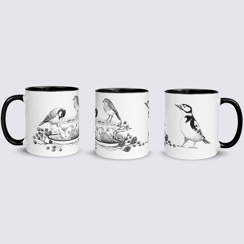 Krus med musvit, rødkælk og spætte