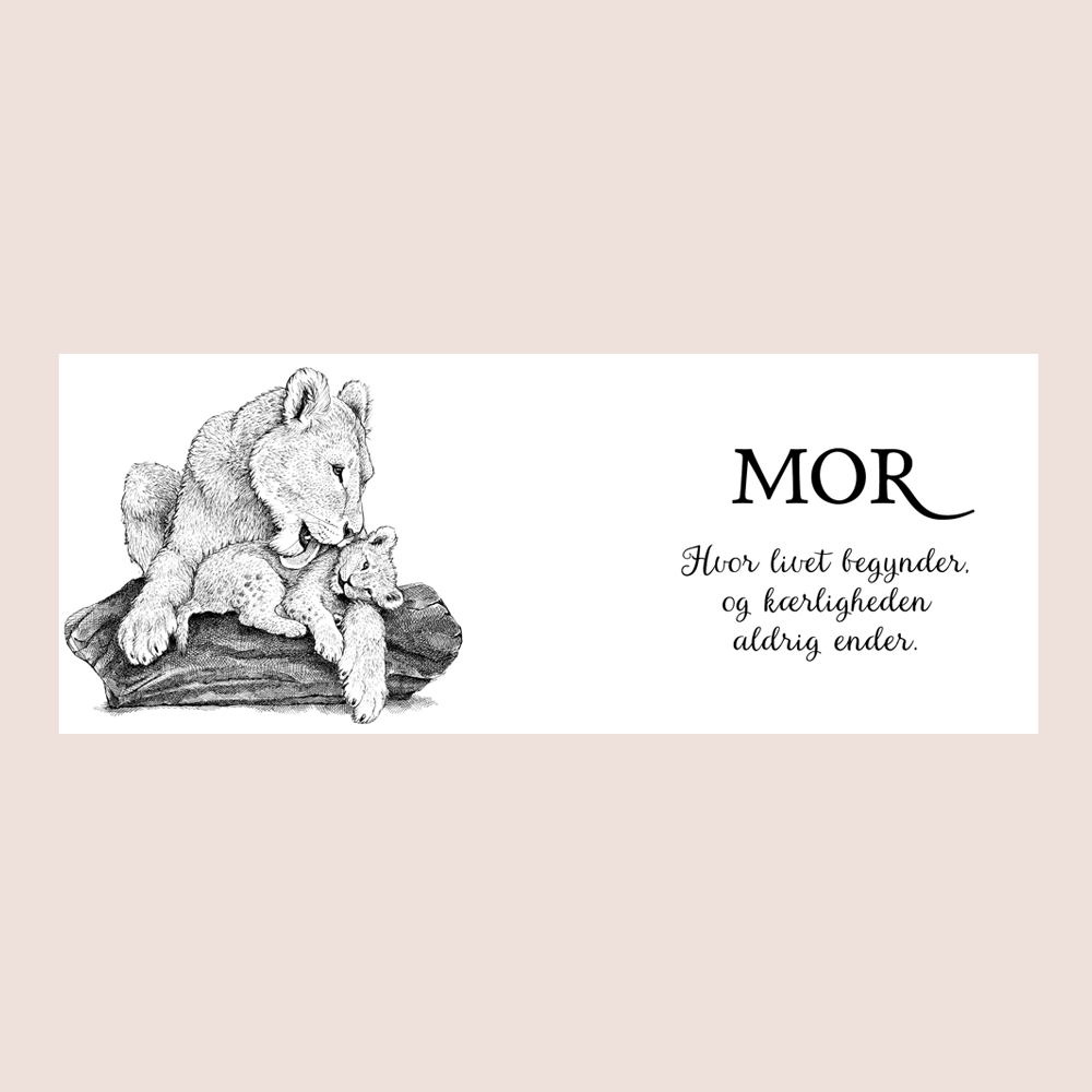 Krus med løvemor og en unge