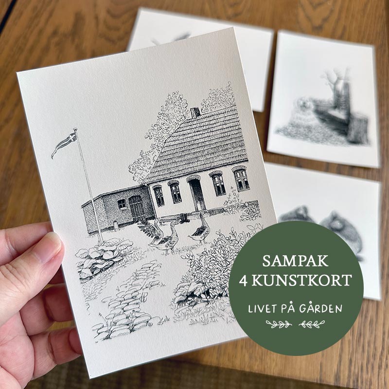 Sampak - 4 kunstkort fra "Livet på gården" - 1