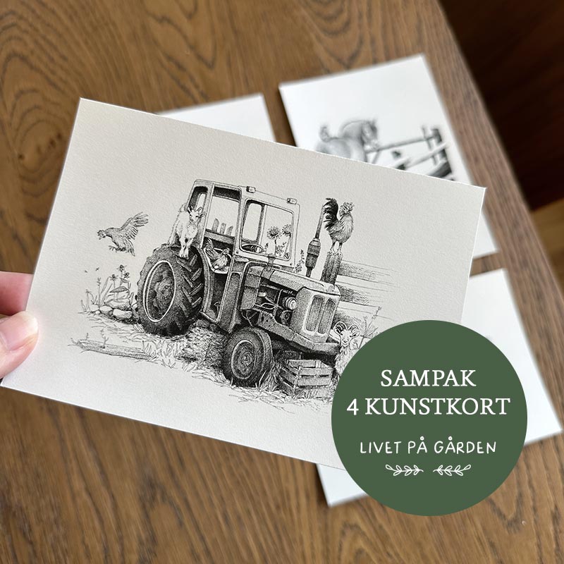 Sampak - 4 kunstkort fra "Livet på gården" - 3