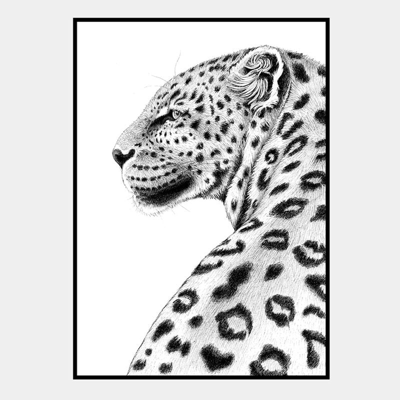 Kunsttryk med leopard - Elegance og instinkt