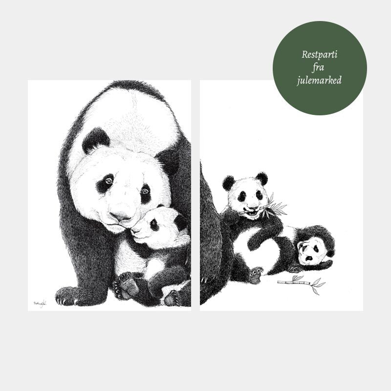 Udsalg - A4 Pandafamilie plakat (1-3 unger)