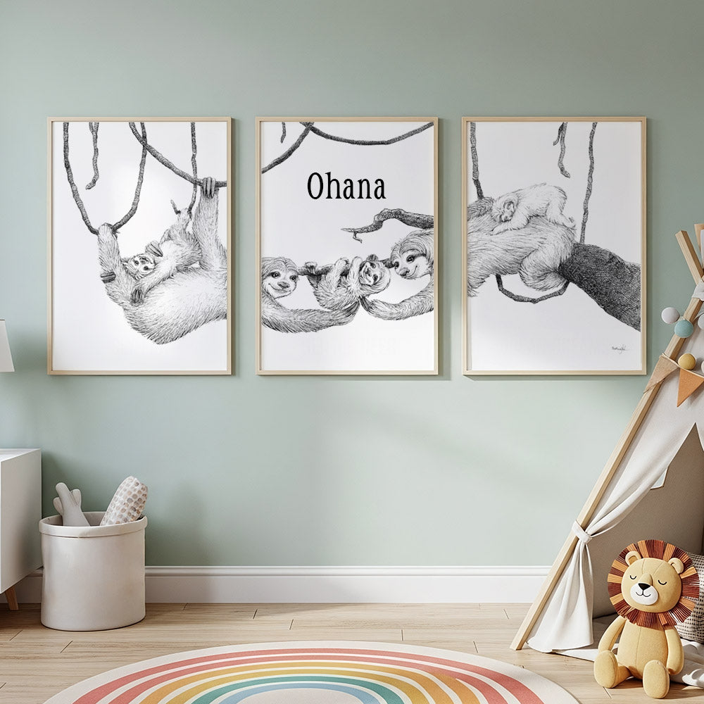 Plakatsæt med dovendyr - Ohana