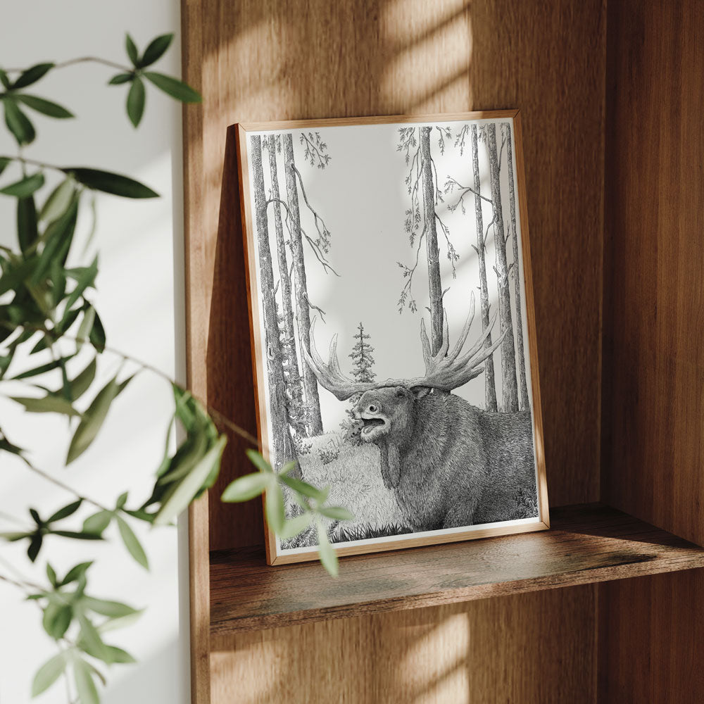 Plakat med elg – Skovens ånd