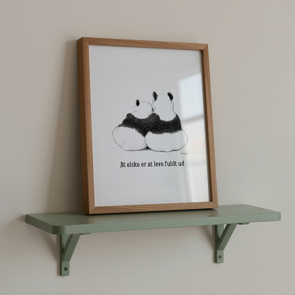 Plakat med pandaer - Lige nu og her