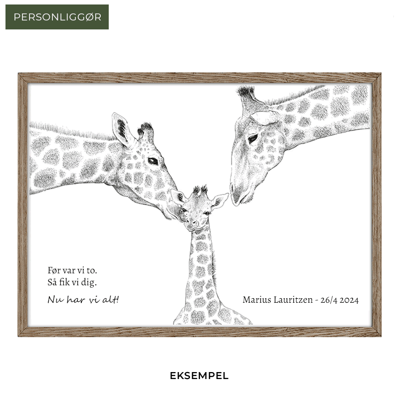 Personlig plakat med giraffer