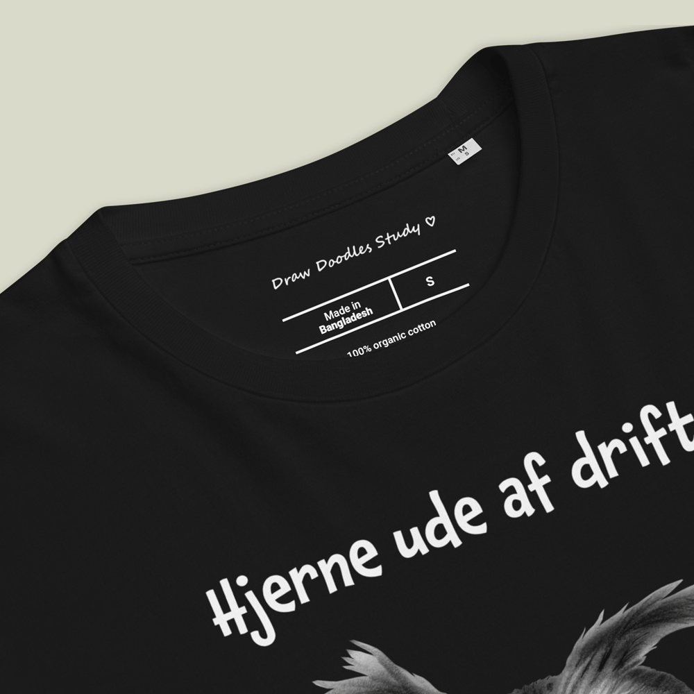 T-shirt med citat og ugle – Hjerne ude af drift