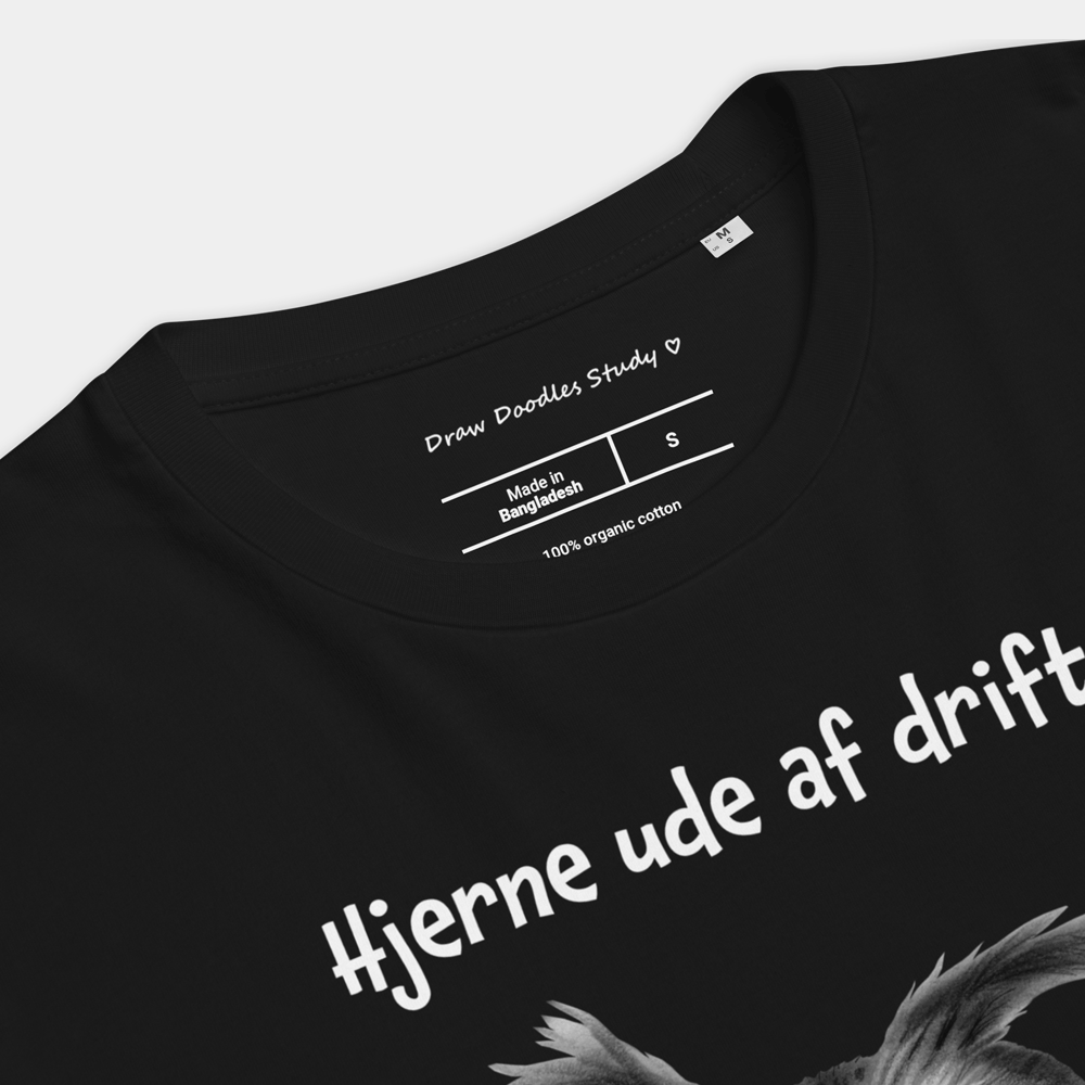 T-shirt med citat og ugle – Hjerne ude af drift