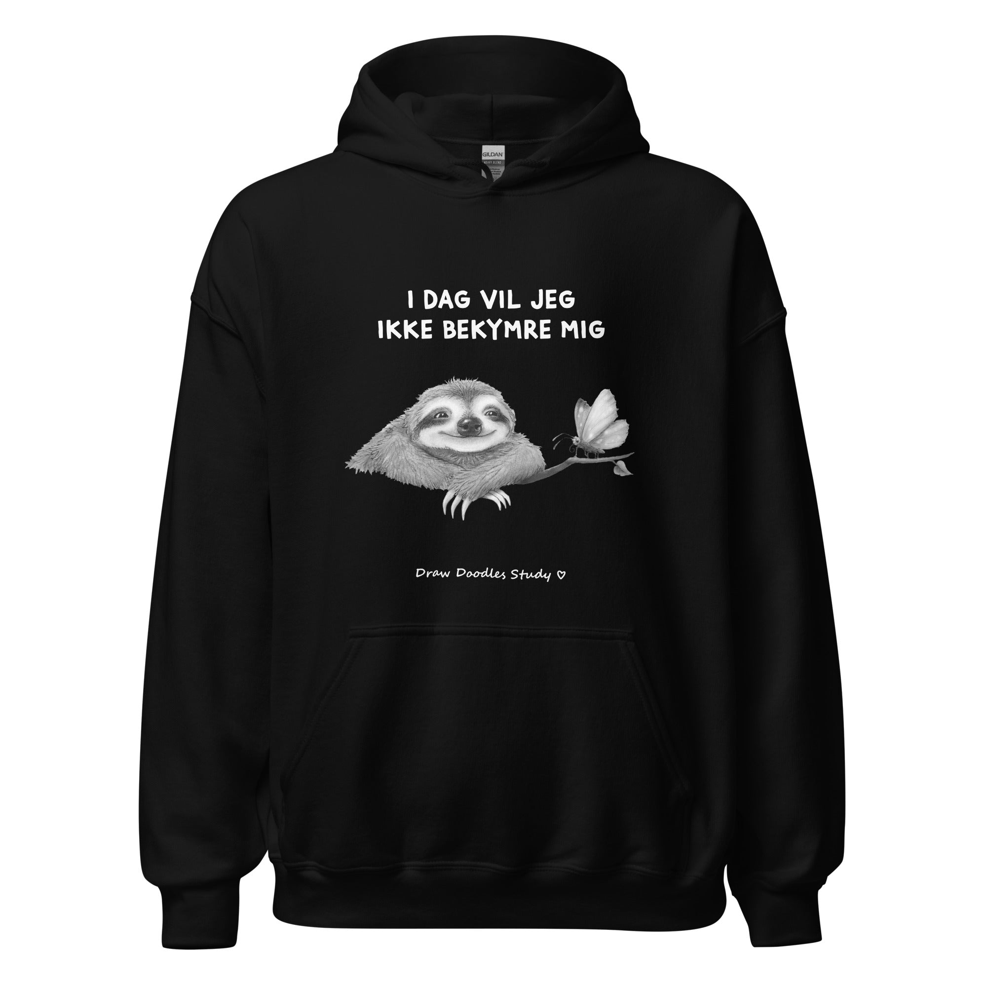 "Ingen bekymringer" - Unisex Hoodie (op til 5XL)