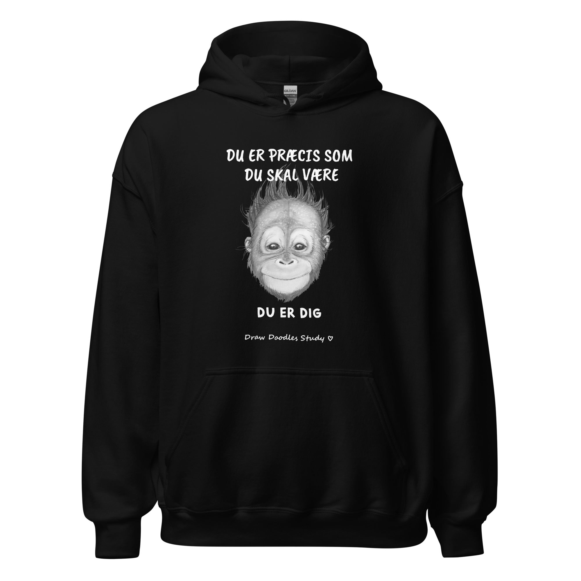 Hoodie "Vær dig selv" - Hvid tekst