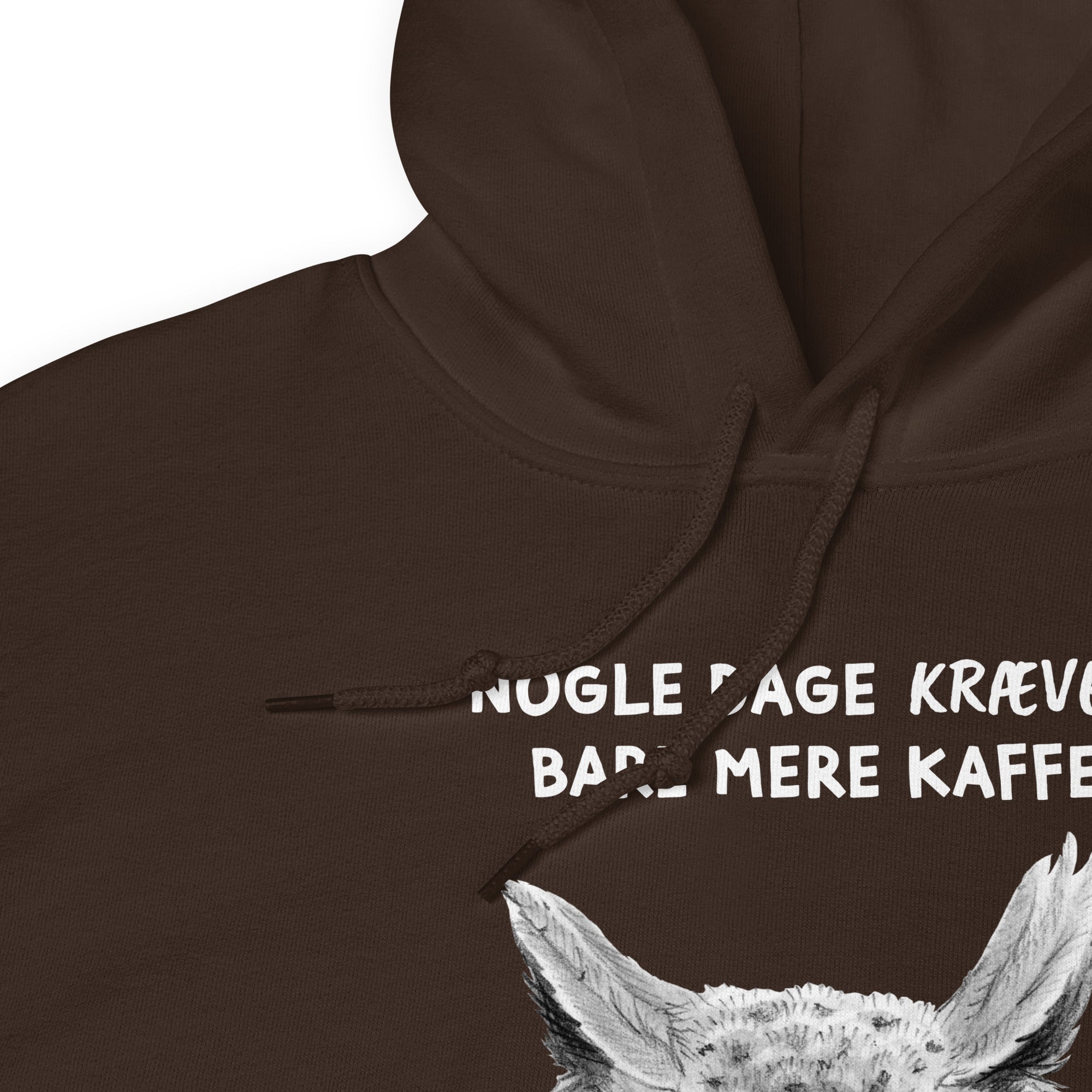 Hoodie "Kaffe" - hvid tekst