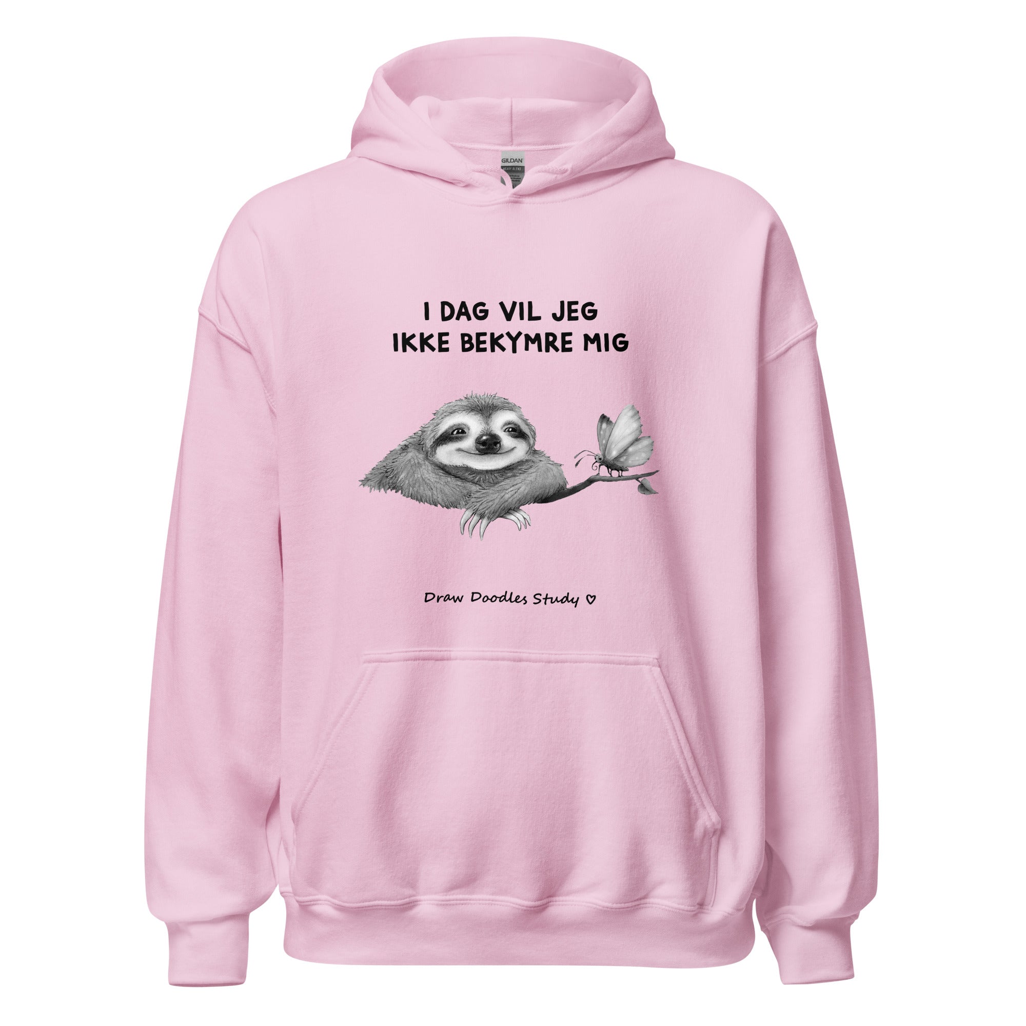 "Ingen bekymringer" - Unisex Hoodie (Op til 5XL) LYS