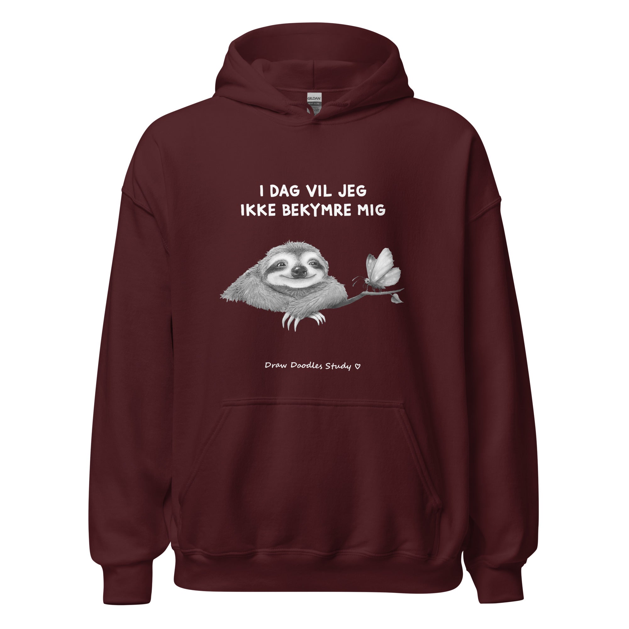 "Ingen bekymringer" - Unisex Hoodie (op til 5XL)