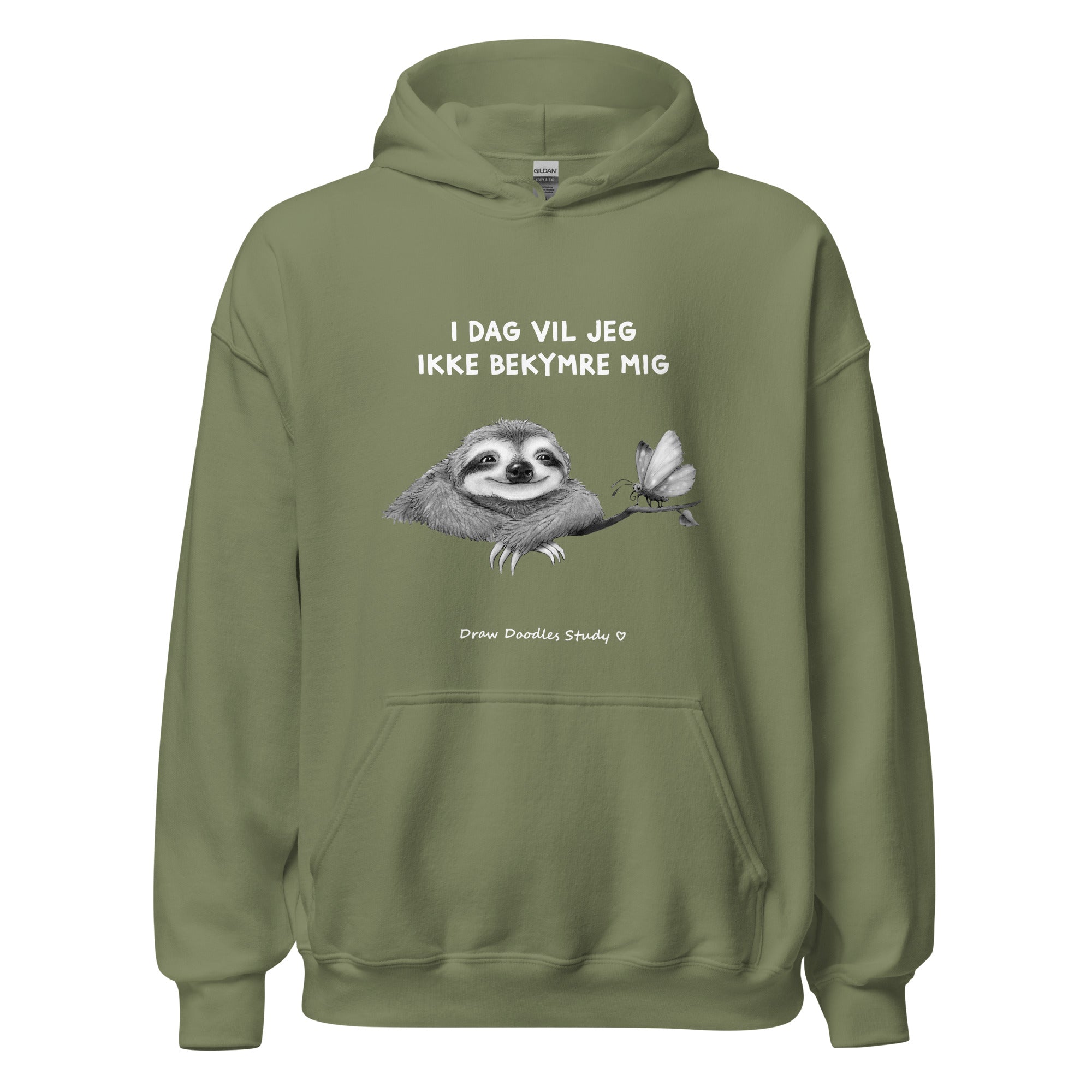 "Ingen bekymringer" - Unisex Hoodie (op til 5XL)