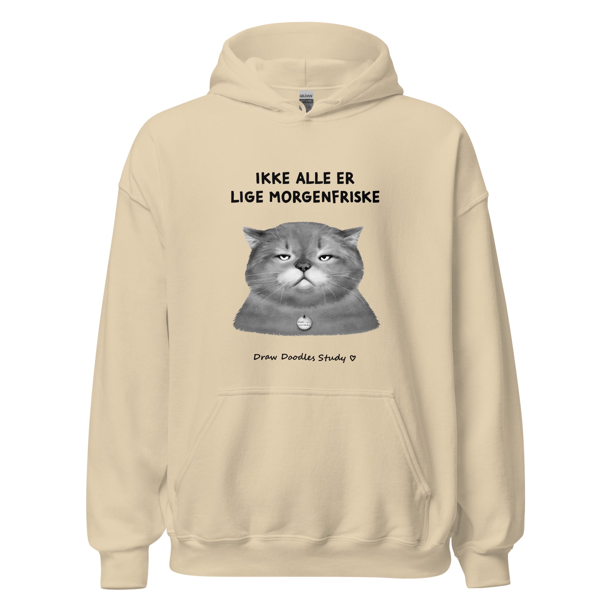 "Morgenfrisk" - Unisex Hoodie (Op til 5XL) LYS