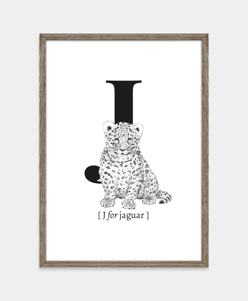 Bogstavplakat - J for jaguar