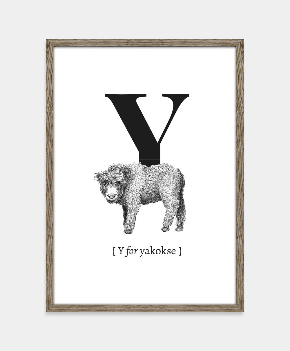 Bogstavplakat - Y for yakokse