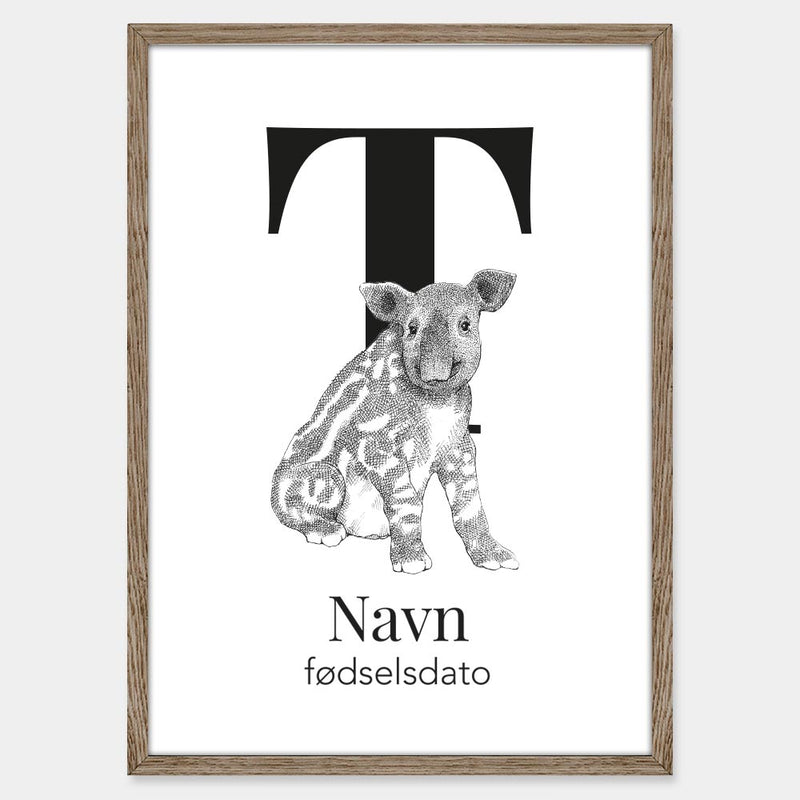 Navneplakat med tapir