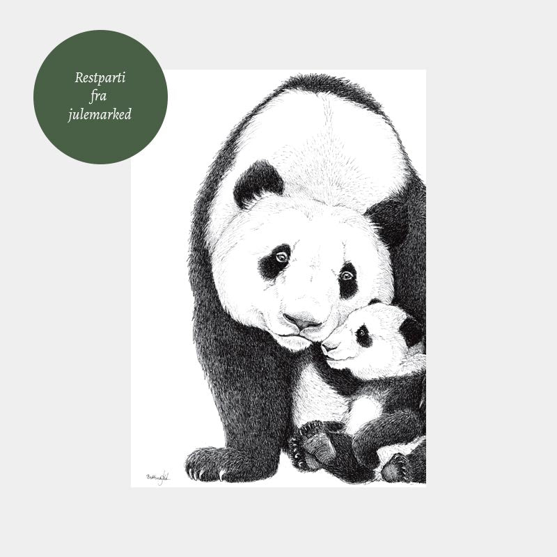 Udsalg - A4 Pandafamilie plakat (1-3 unger)