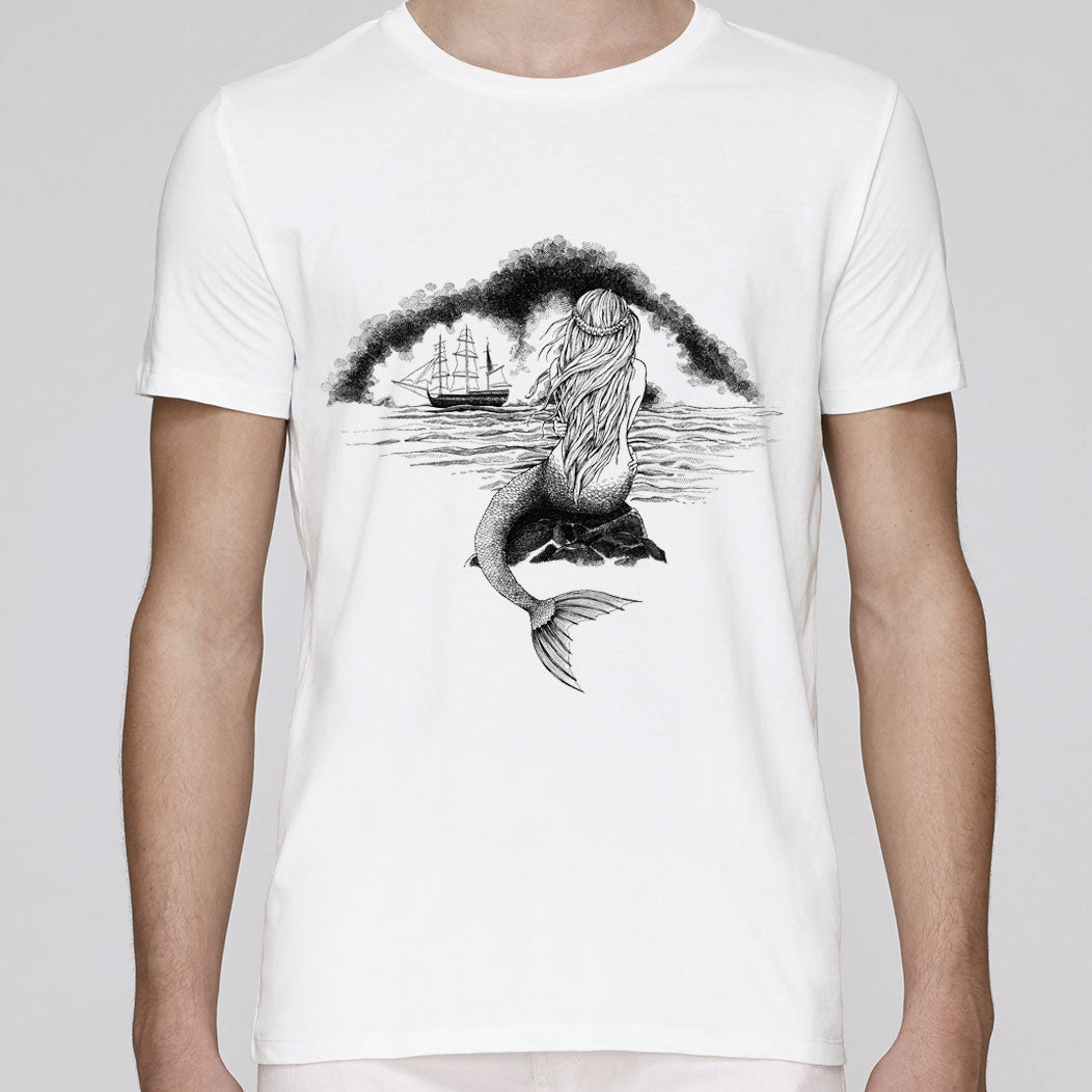 Økologisk t-shirt med 'Den lille havfrue'