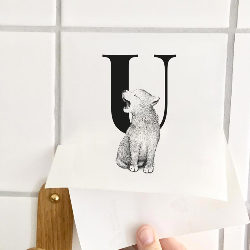 Bogstav sticker - U