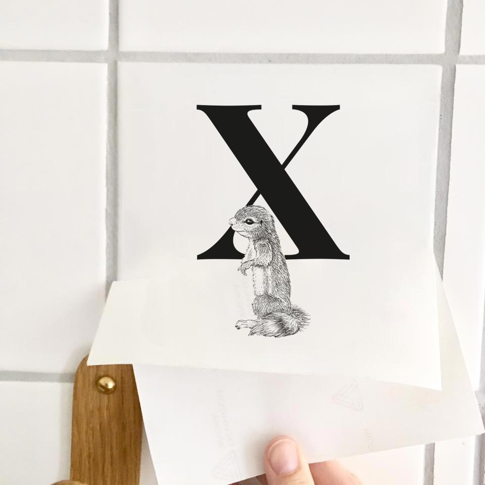 Bogstav sticker - X